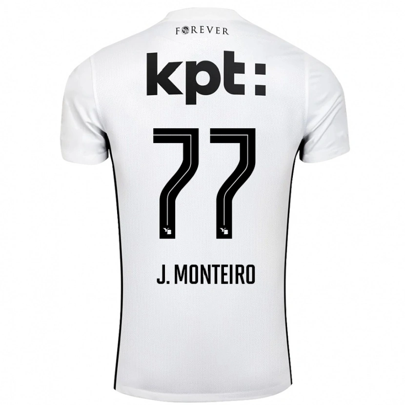 Danxen Mujer Camiseta Joël Monteiro #77 Blanco Negro 2ª Equipación 2024/25 La Camisa México