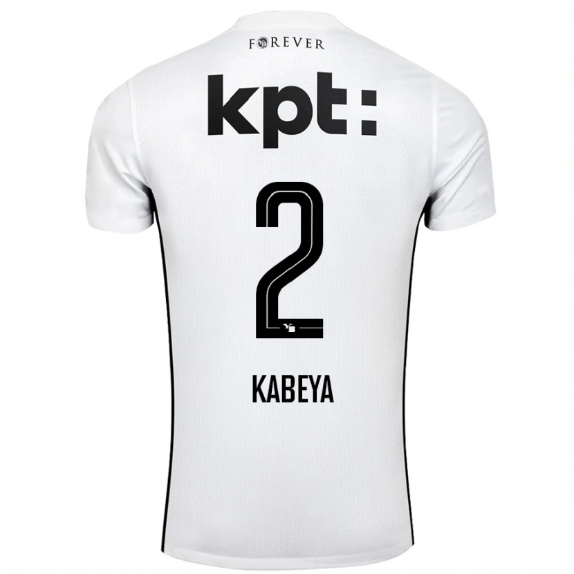 Danxen Mujer Camiseta Benjamin Kabeya #2 Blanco Negro 2ª Equipación 2024/25 La Camisa México