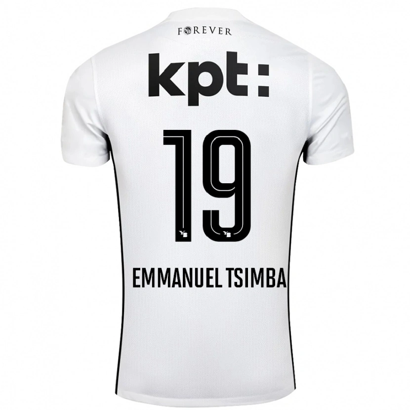 Danxen Mujer Camiseta Felix Emmanuel Tsimba #19 Blanco Negro 2ª Equipación 2024/25 La Camisa México