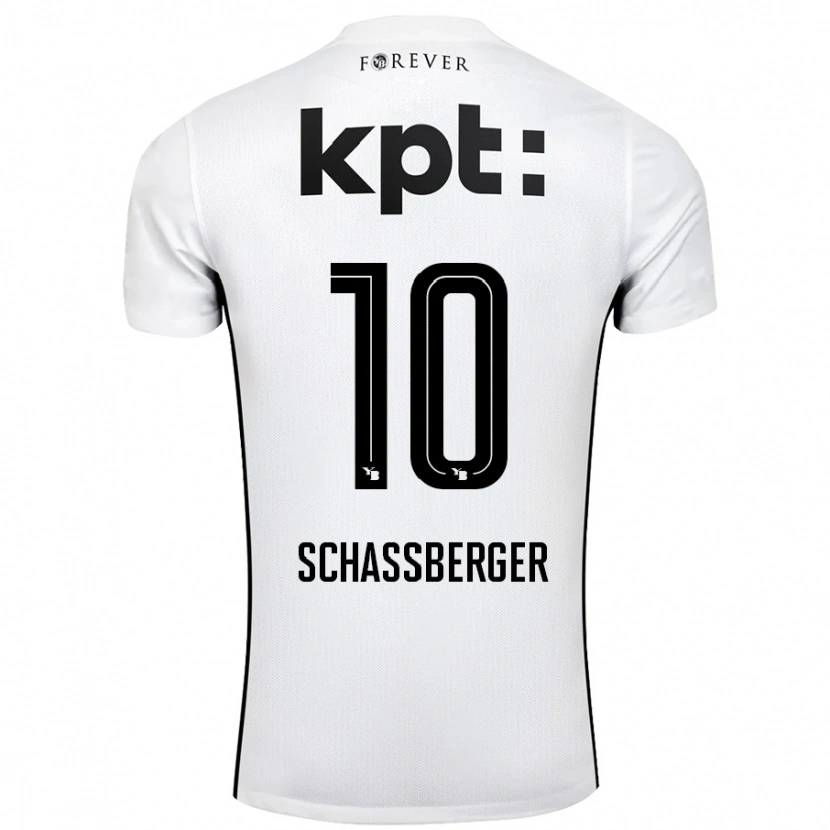 Danxen Mujer Camiseta Julia Schassberger #10 Blanco Negro 2ª Equipación 2024/25 La Camisa México