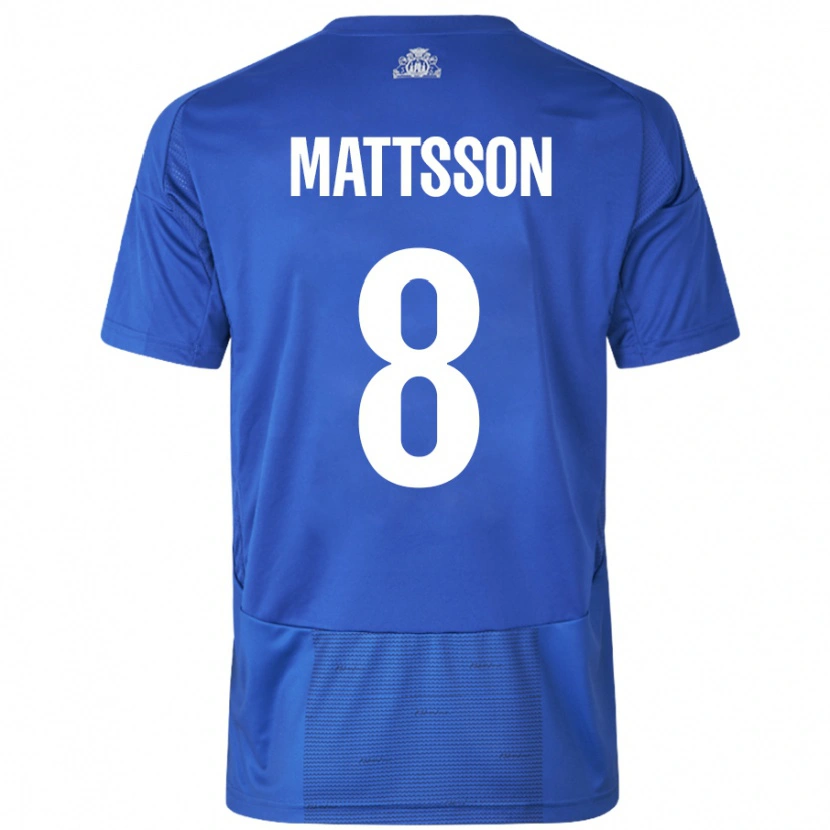 Danxen Mujer Camiseta Magnus Mattsson #8 Blanco Azul 2ª Equipación 2024/25 La Camisa México