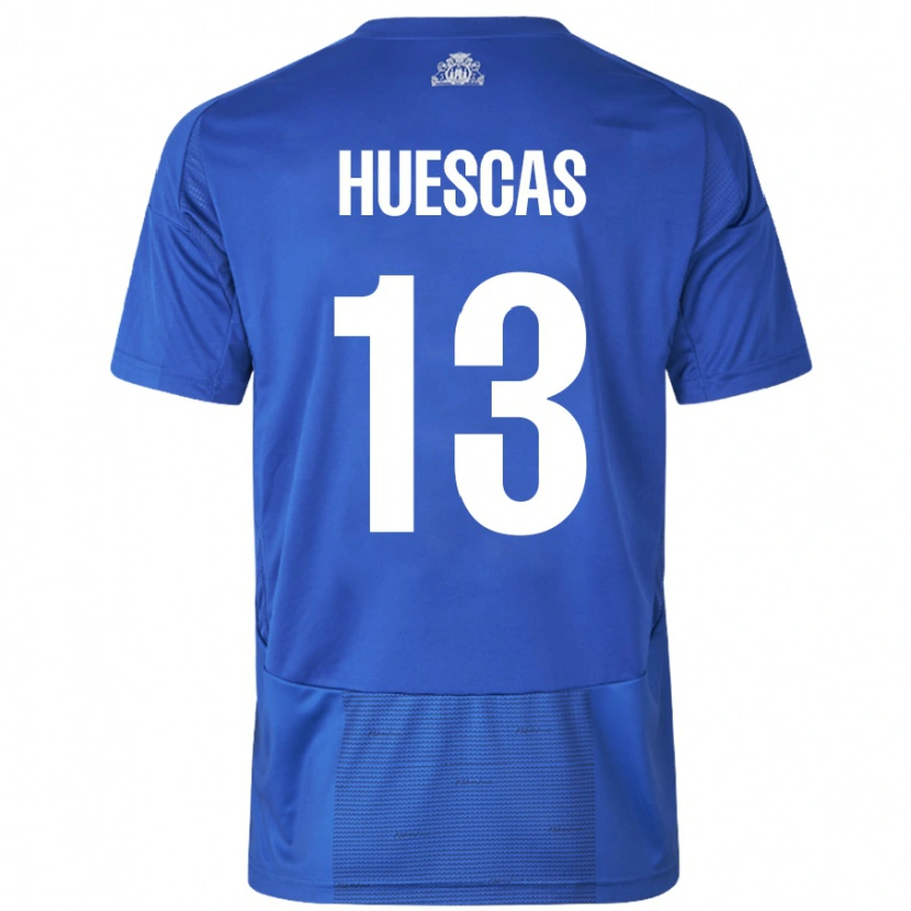 Danxen Mujer Camiseta Rodrigo Huescas #13 Blanco Azul 2ª Equipación 2024/25 La Camisa México
