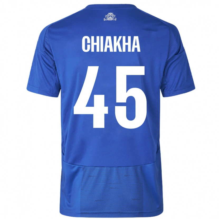 Danxen Mujer Camiseta Amin Chiakha #45 Blanco Azul 2ª Equipación 2024/25 La Camisa México