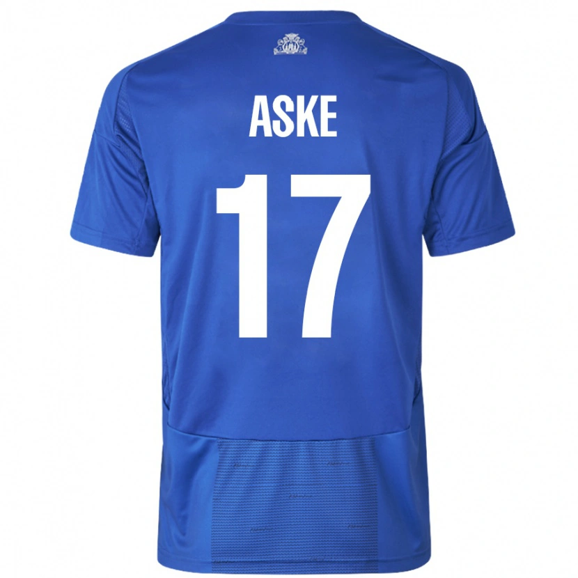 Danxen Mujer Camiseta Aske Christensen #17 Blanco Azul 2ª Equipación 2024/25 La Camisa México