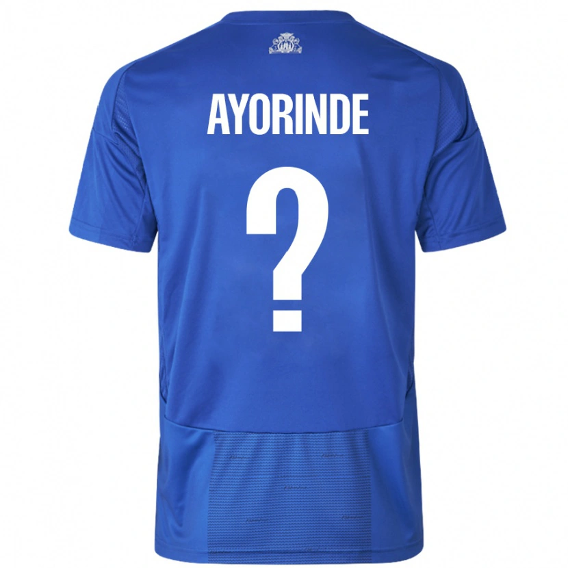Danxen Mujer Camiseta Noah Ayorinde #0 Blanco Azul 2ª Equipación 2024/25 La Camisa México