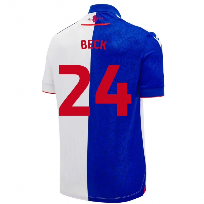 Danxen Niño Camiseta Owen Beck #24 Azul Cielo Blanco 1ª Equipación 2024/25 La Camisa México
