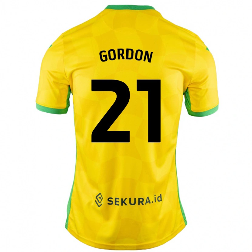 Danxen Niño Camiseta Kaide Gordon #21 Amarillo Verde 1ª Equipación 2024/25 La Camisa México
