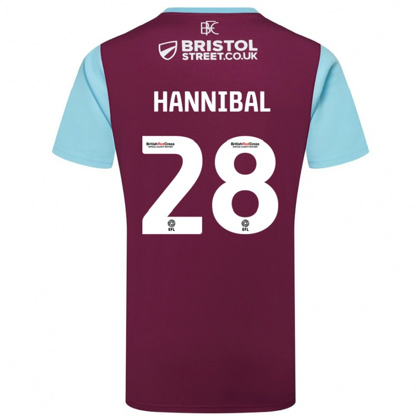 Danxen Niño Camiseta Hannibal #28 Borgoña Azul Cielo 1ª Equipación 2024/25 La Camisa México