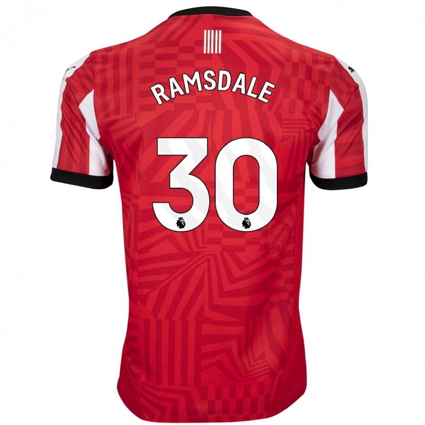 Danxen Niño Camiseta Aaron Ramsdale #30 Rojo Blanco 1ª Equipación 2024/25 La Camisa México
