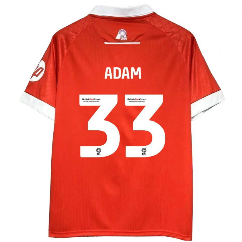 Danxen Niño Camiseta Josh Adam #33 Rojo Blanco 1ª Equipación 2024/25 La Camisa México
