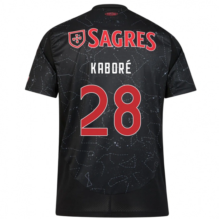 Danxen Niño Camiseta Issa Kaboré #28 Negro Rojo 2ª Equipación 2024/25 La Camisa México