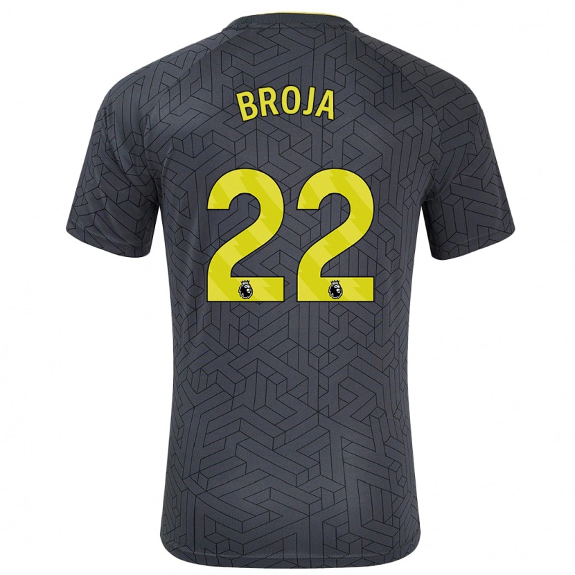 Danxen Niño Camiseta Armando Broja #22 Negro Amarillo 2ª Equipación 2024/25 La Camisa México