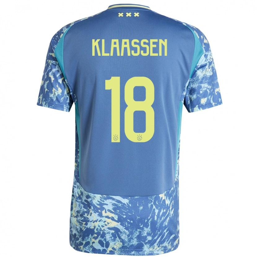 Danxen Niño Camiseta Davy Klaassen #18 Gris Azul Amarillo 2ª Equipación 2024/25 La Camisa México