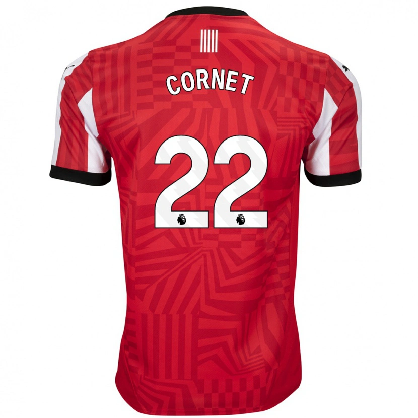 Danxen Niño Camiseta Maxwel Cornet #22 Rojo Blanco 1ª Equipación 2024/25 La Camisa México