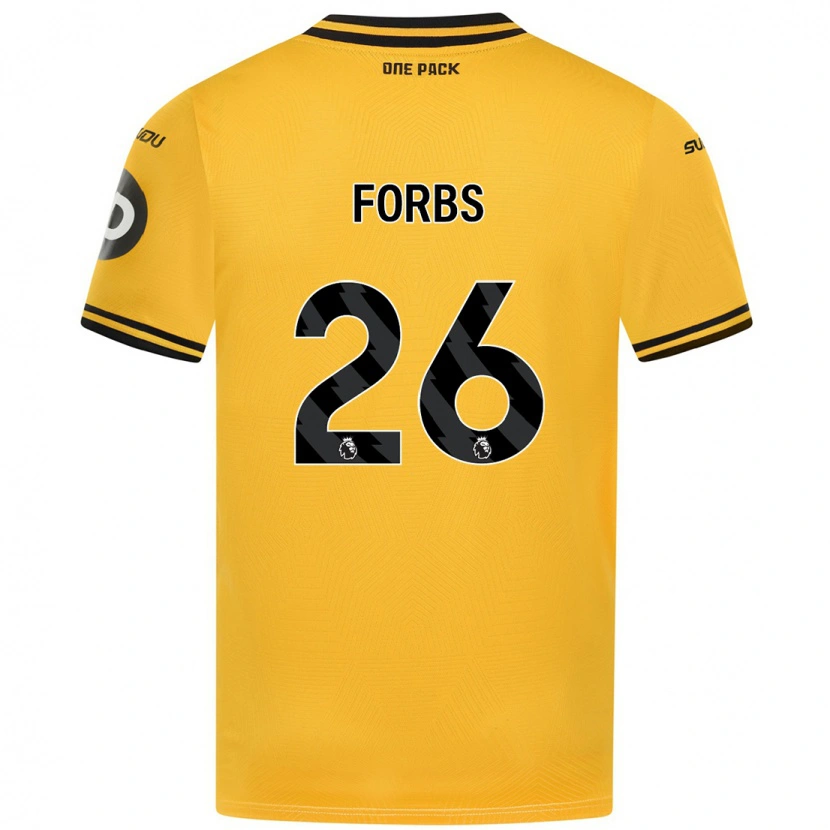 Danxen Niño Camiseta Carlos Forbs #26 Amarillo 1ª Equipación 2024/25 La Camisa México