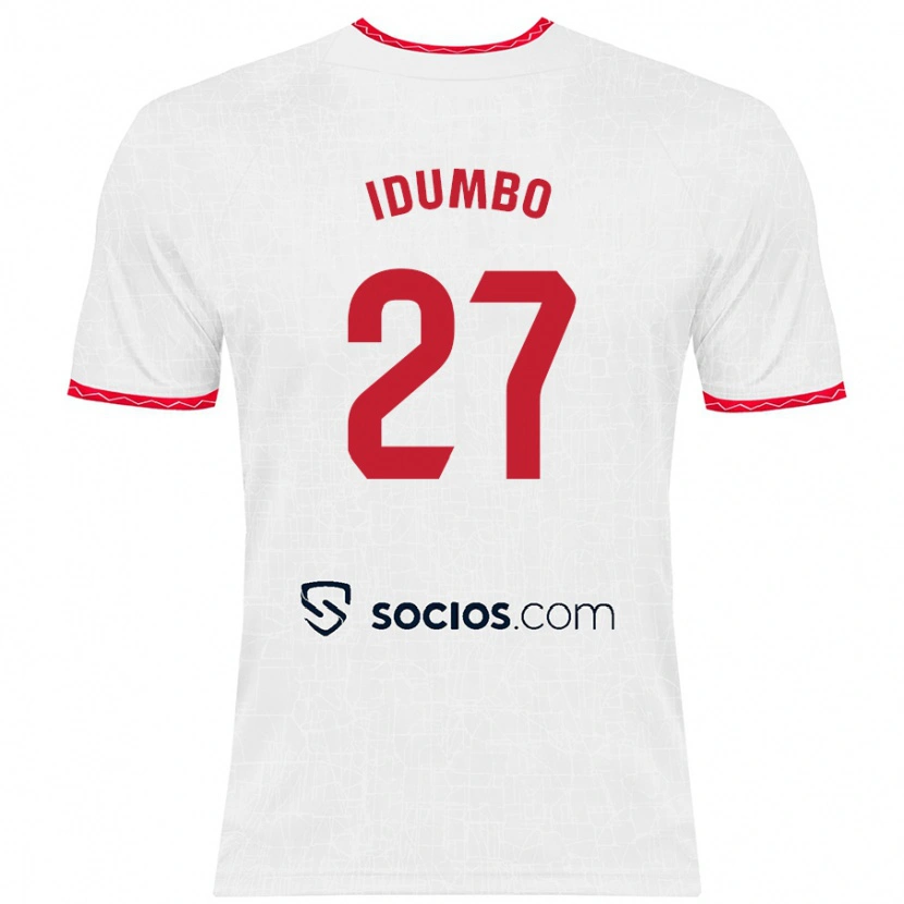 Danxen Niño Camiseta Stanis Idumbo Muzambo #27 Blanco Rojo 1ª Equipación 2024/25 La Camisa México