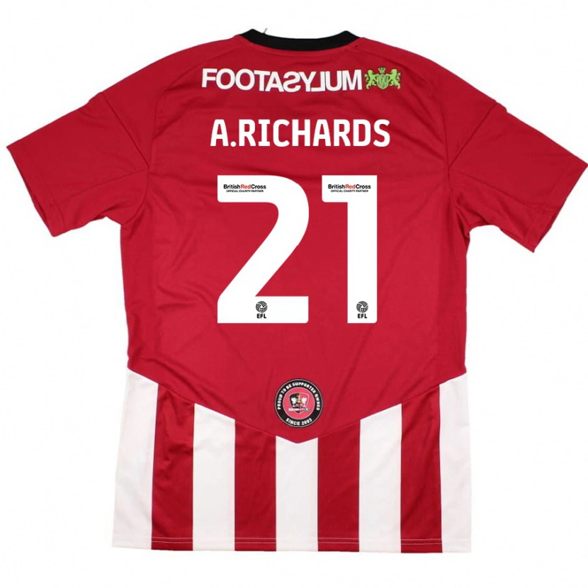 Danxen Niño Camiseta Amani Richards #21 Rojo Blanco 1ª Equipación 2024/25 La Camisa México