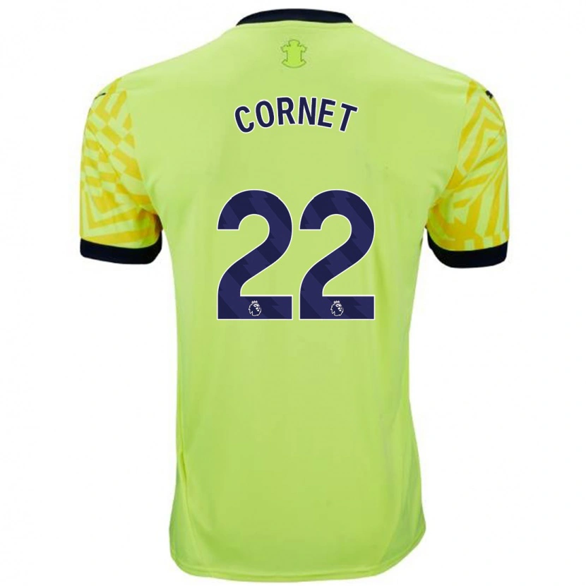 Danxen Niño Camiseta Maxwel Cornet #22 Amarillo 2ª Equipación 2024/25 La Camisa México