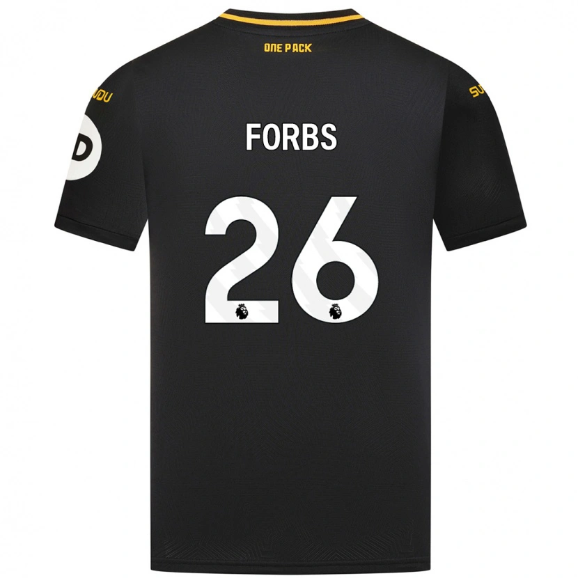 Danxen Niño Camiseta Carlos Forbs #26 Negro 2ª Equipación 2024/25 La Camisa México