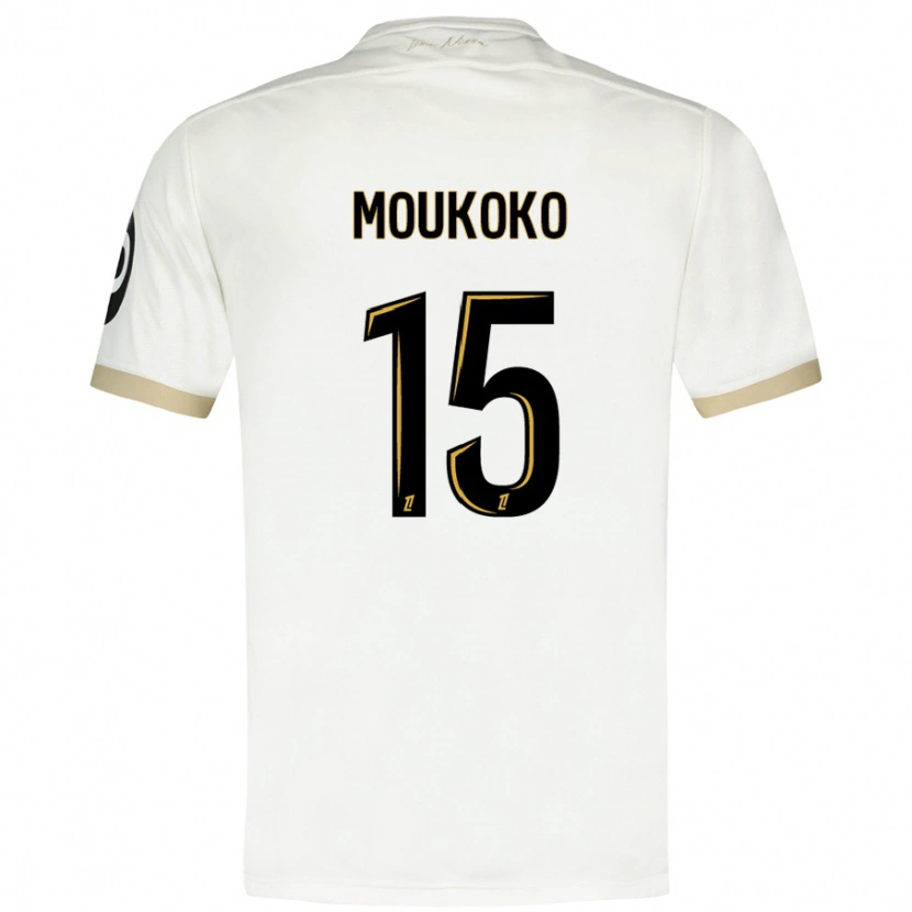 Danxen Niño Camiseta Youssoufa Moukoko #15 Blanco Dorado 2ª Equipación 2024/25 La Camisa México