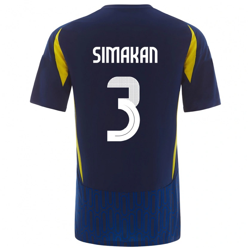Danxen Niño Camiseta Mohamed Simakan #3 Azul Amarillo 2ª Equipación 2024/25 La Camisa México