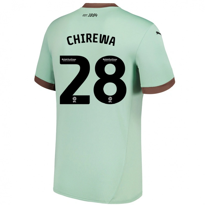 Danxen Niño Camiseta Tawanda Chirewa #28 Verde Pálido 2ª Equipación 2024/25 La Camisa México