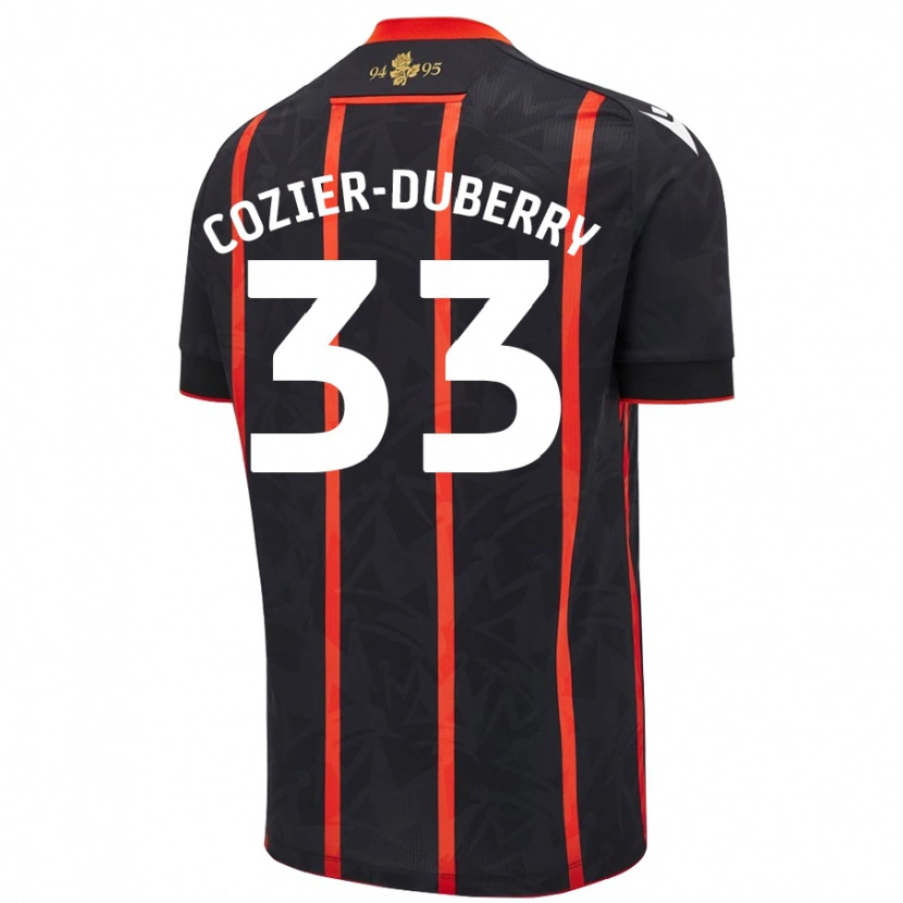 Danxen Niño Camiseta Amario Cozier-Duberry #33 Negro Rojo 2ª Equipación 2024/25 La Camisa México