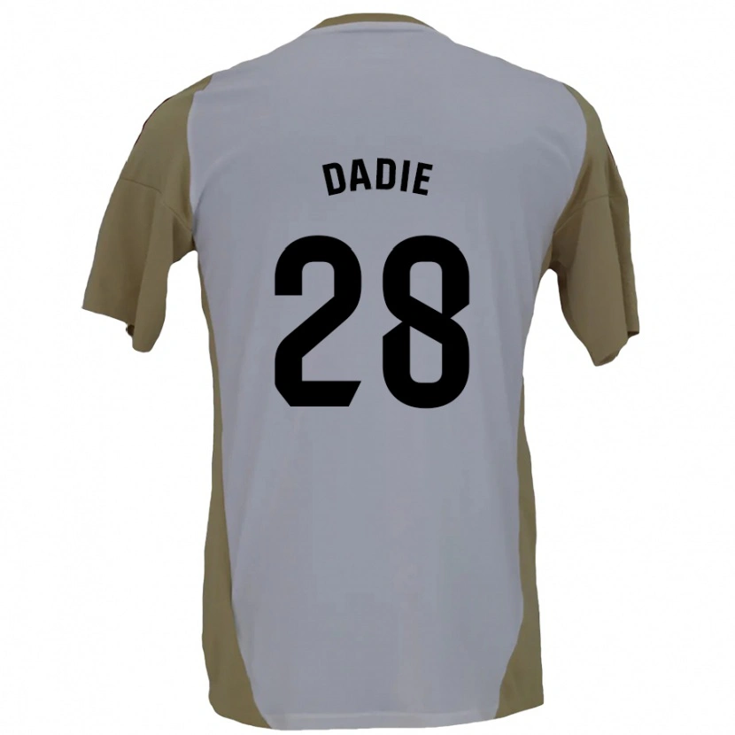 Danxen Niño Camiseta Alberto Dadie #28 Marrón Blanco 2ª Equipación 2024/25 La Camisa México