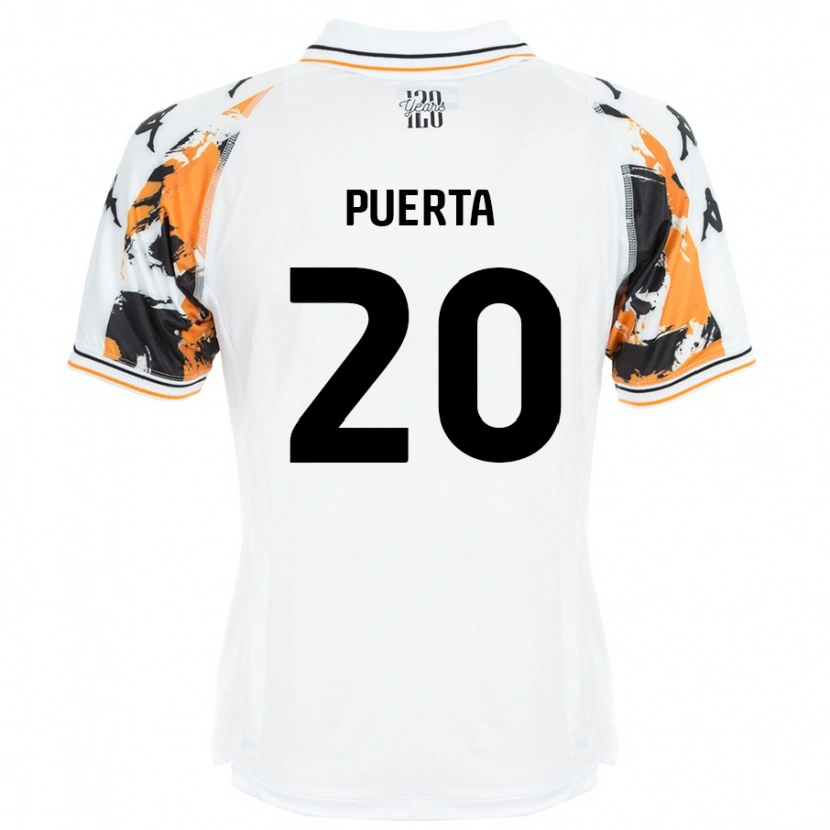 Danxen Niño Camiseta Gustavo Puerta #20 Blanco 2ª Equipación 2024/25 La Camisa México