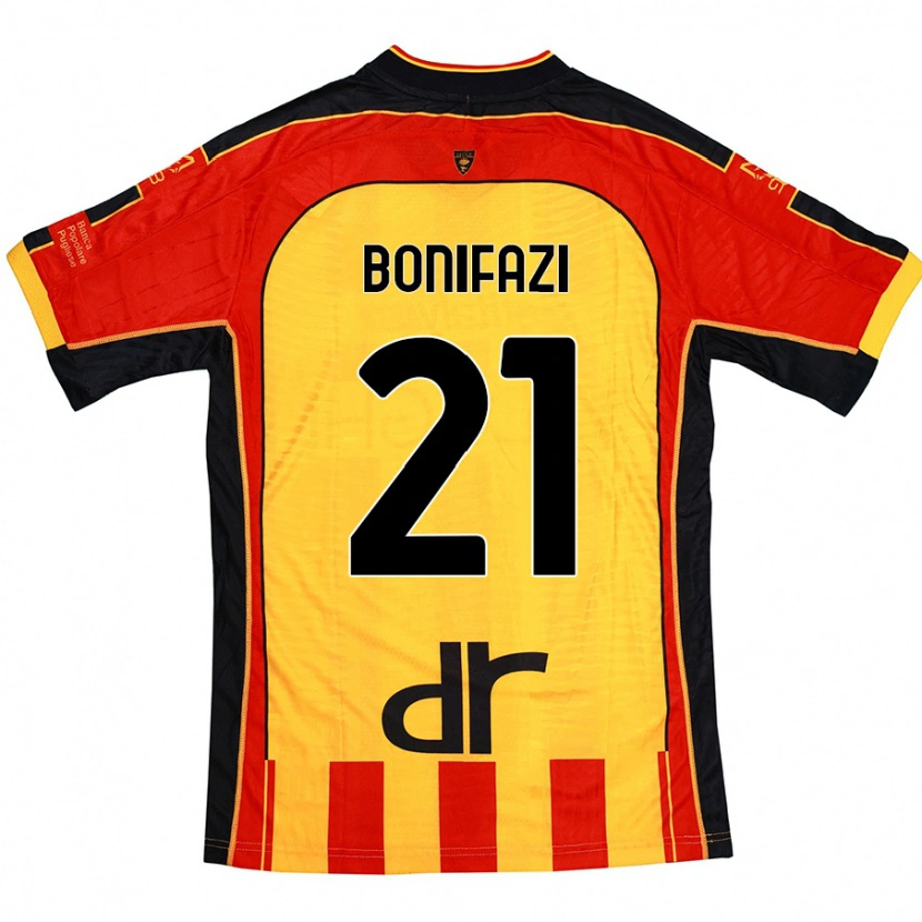Danxen Niño Camiseta Kevin Bonifazi #21 Amarillo Rojo 1ª Equipación 2024/25 La Camisa México