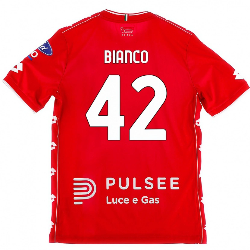 Danxen Niño Camiseta Alessandro Bianco #42 Rojo Blanco 1ª Equipación 2024/25 La Camisa México