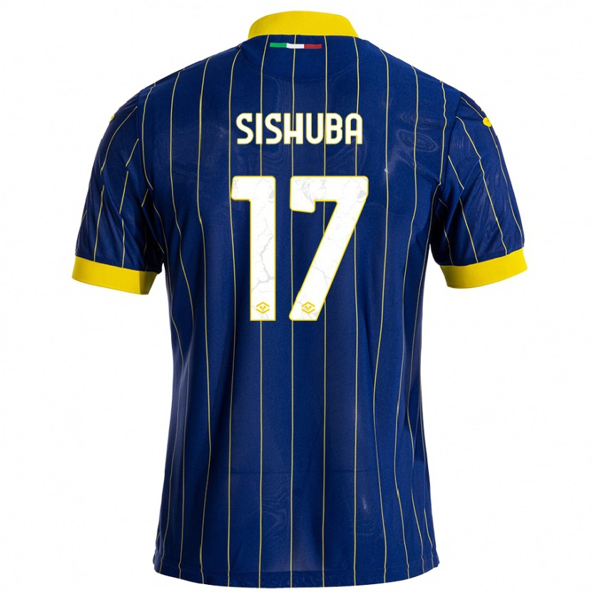 Danxen Niño Camiseta Ayanda Sishuba #17 Azul Amarillo 1ª Equipación 2024/25 La Camisa México