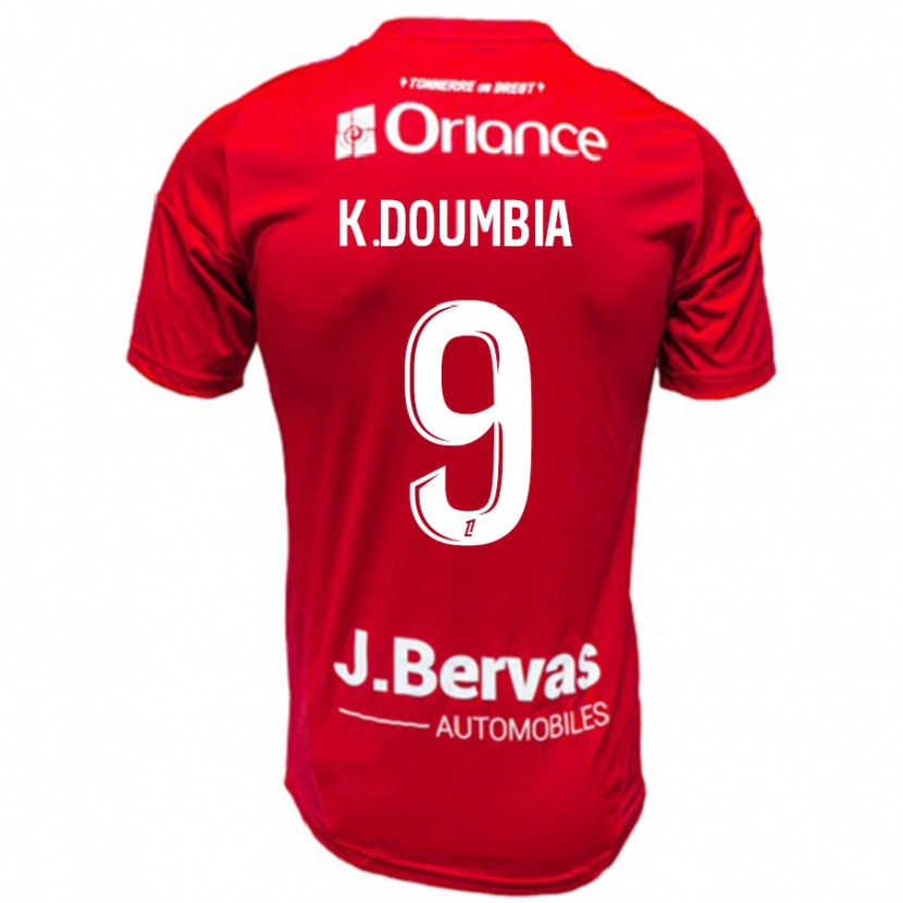 Danxen Niño Camiseta Kamory Doumbia #9 Rojo Blanco 1ª Equipación 2024/25 La Camisa México