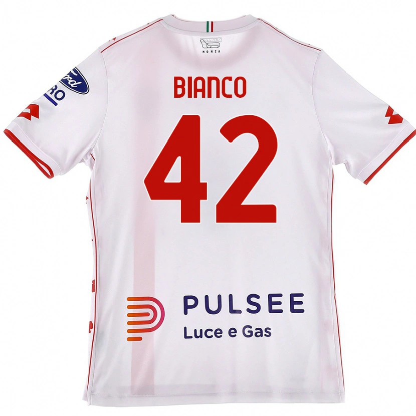 Danxen Niño Camiseta Alessandro Bianco #42 Blanco Rojo 2ª Equipación 2024/25 La Camisa México