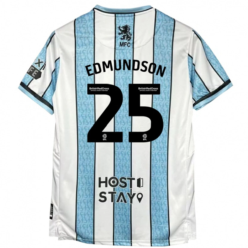 Danxen Niño Camiseta George Edmundson #25 Blanco Azul 2ª Equipación 2024/25 La Camisa México