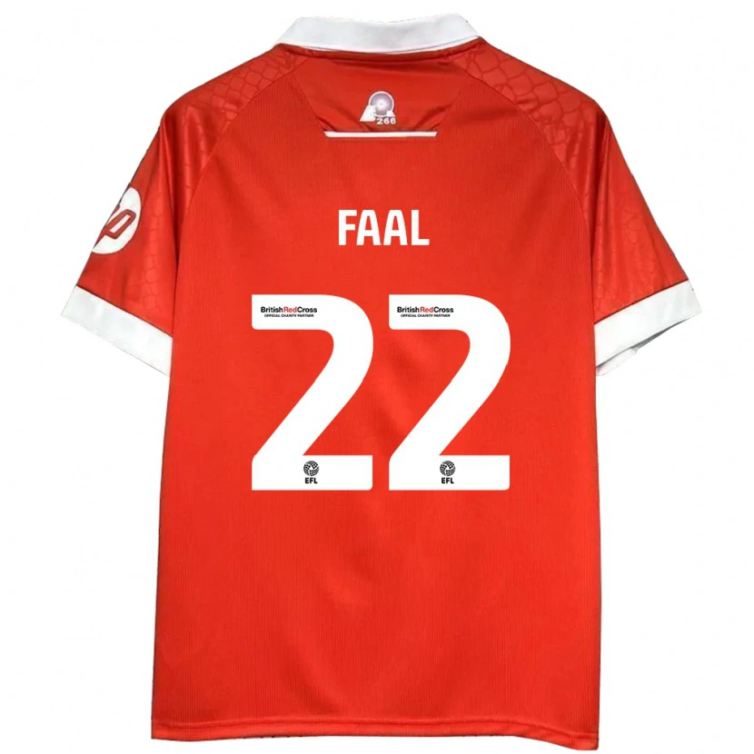 Danxen Niño Camiseta Mo Faal #22 Rojo Blanco 1ª Equipación 2024/25 La Camisa México