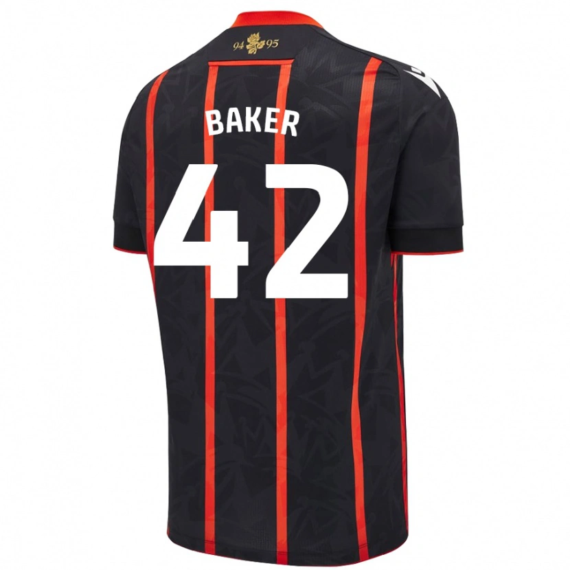 Danxen Niño Camiseta Lewis Baker #42 Negro Rojo 2ª Equipación 2024/25 La Camisa México