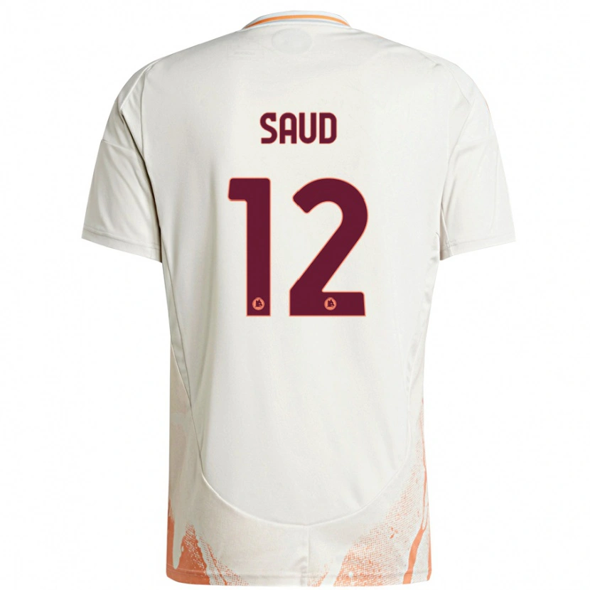 Danxen Niño Camiseta Saud Abdulhamid #12 Crema Blanco Naranja 2ª Equipación 2024/25 La Camisa México