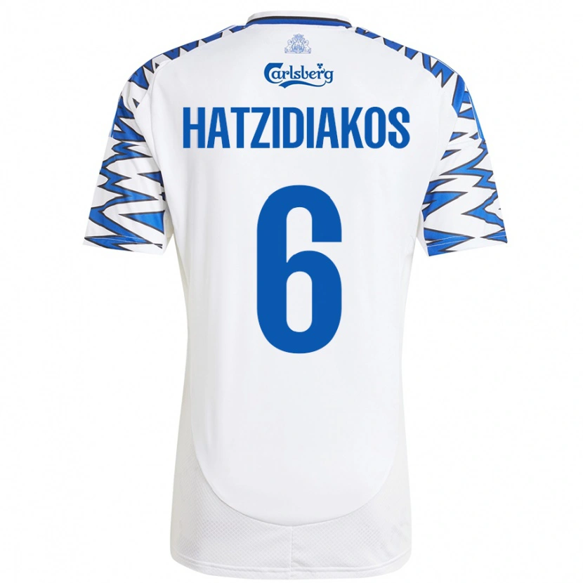 Danxen Niño Camiseta Pantelis Hatzidiakos #6 Blanco Azul Cielo 1ª Equipación 2024/25 La Camisa México