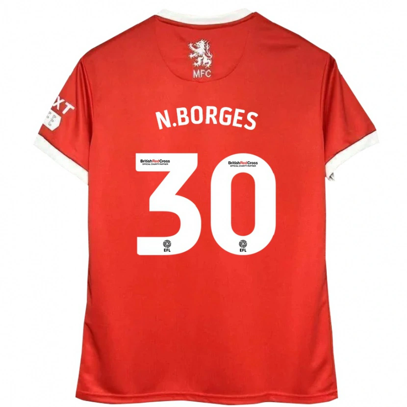 Danxen Niño Camiseta Neto Borges #30 Rojo Blanco 1ª Equipación 2024/25 La Camisa México