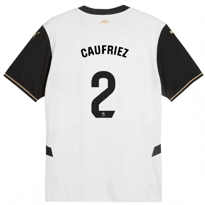 Danxen Niño Camiseta Maximiliano Caufriez #2 Blanco Negro 1ª Equipación 2024/25 La Camisa México