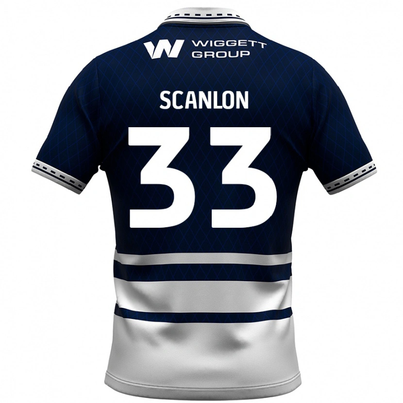 Danxen Hombre Camiseta Calum Scanlon #33 Azul Marino Blanco 1ª Equipación 2024/25 La Camisa México