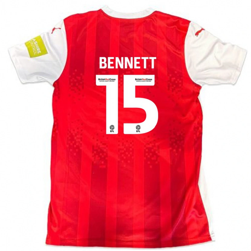 Danxen Hombre Camiseta Rhys Bennett #15 Rojo Blanco 1ª Equipación 2024/25 La Camisa México
