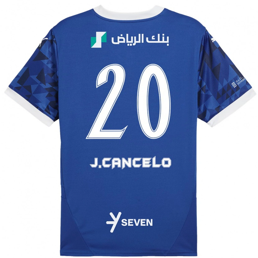 Danxen Hombre Camiseta João Cancelo #20 Azul Oscuro Blanco 1ª Equipación 2024/25 La Camisa México