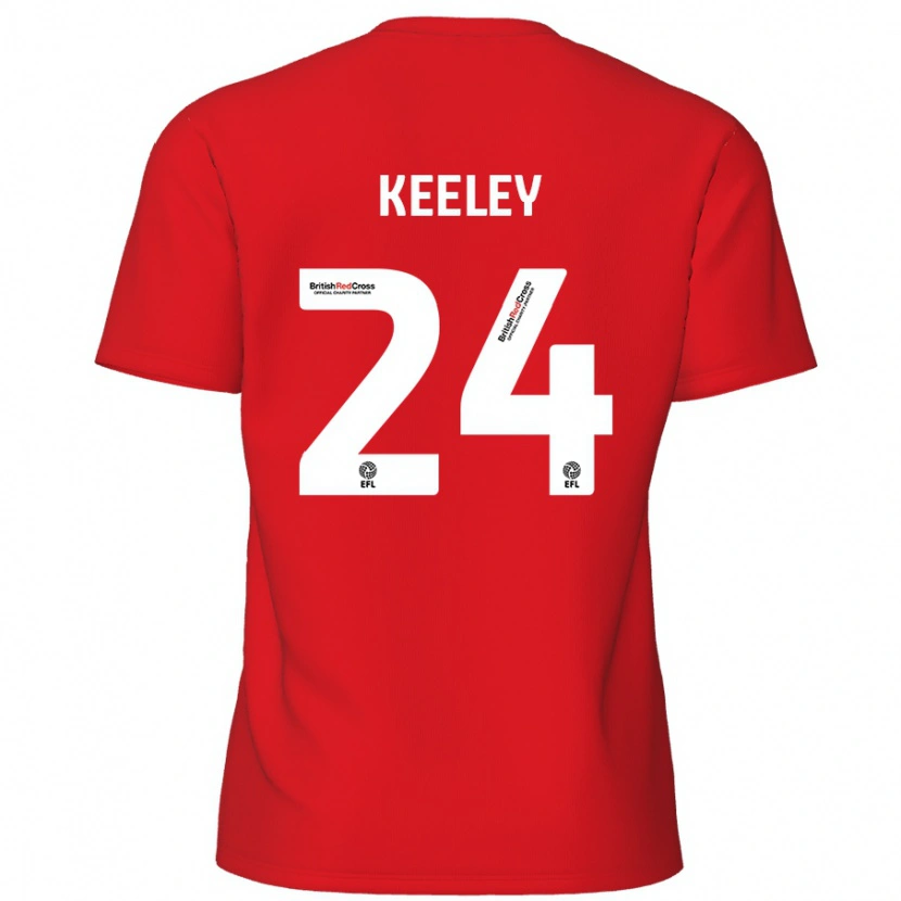 Danxen Hombre Camiseta Josh Keeley #24 Rojo 1ª Equipación 2024/25 La Camisa México