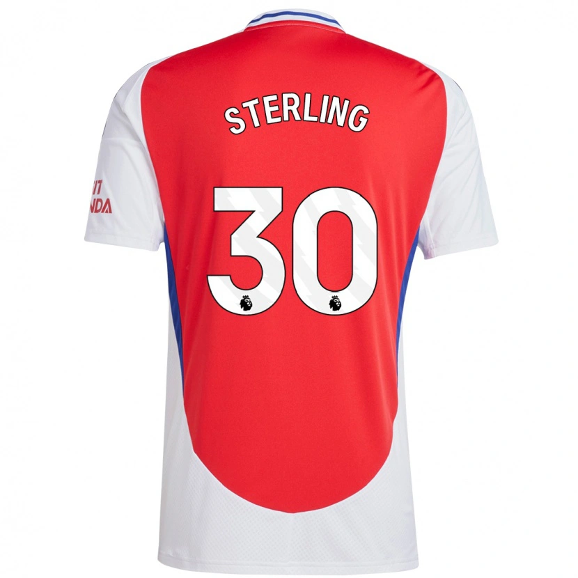 Danxen Hombre Camiseta Raheem Sterling #30 Rojo Blanco 1ª Equipación 2024/25 La Camisa México