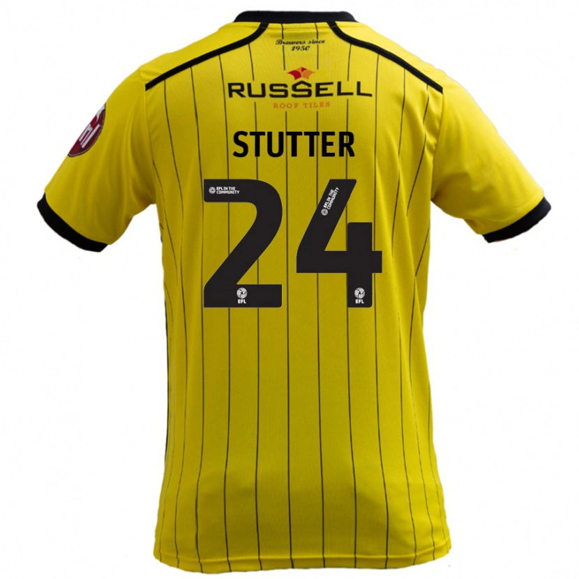 Danxen Hombre Camiseta Ronnie Stutter #24 Amarillo 1ª Equipación 2024/25 La Camisa México
