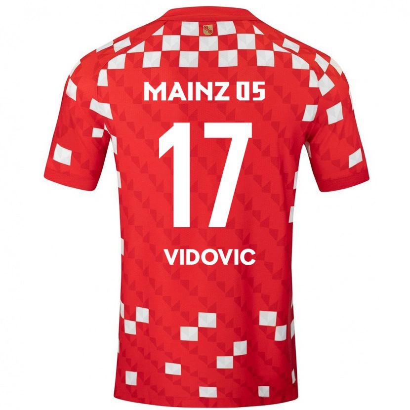Danxen Hombre Camiseta Gabriel Vidovic #17 Blanco Rojo 1ª Equipación 2024/25 La Camisa México