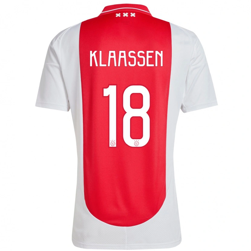 Danxen Hombre Camiseta Davy Klaassen #18 Rojo Blanco 1ª Equipación 2024/25 La Camisa México