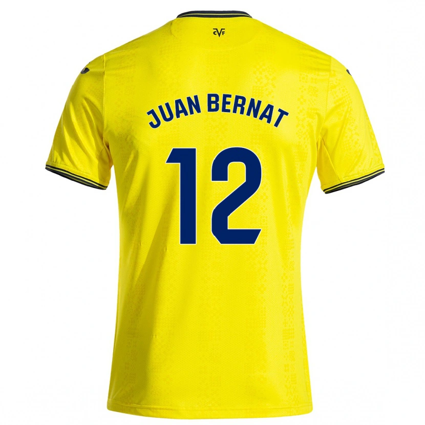 Danxen Hombre Camiseta Juan Bernat #12 Amarillo Negro 1ª Equipación 2024/25 La Camisa México